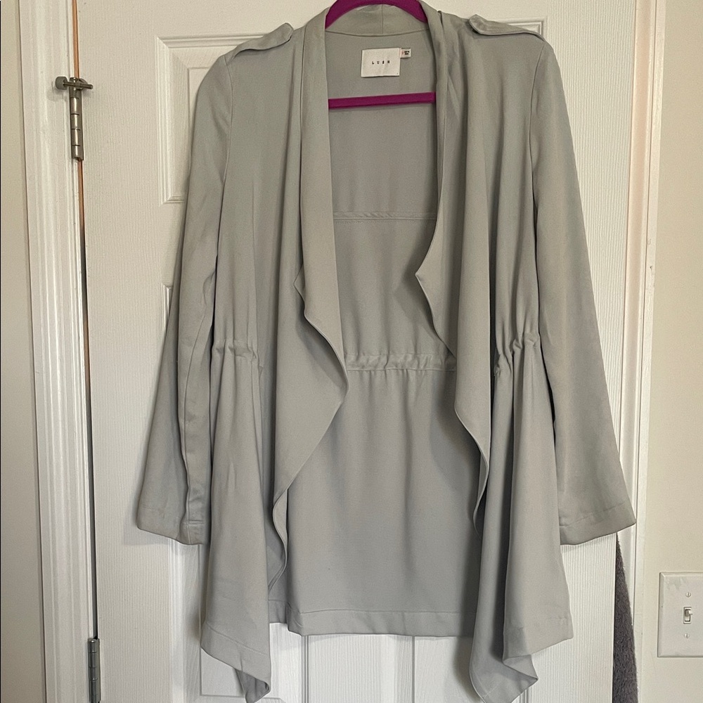 Lulus lush moonlit walk light grey jacket - Picture 2 of 8
